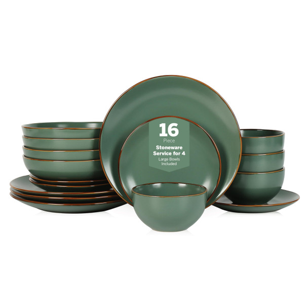 Stone Lain Brasa Modern Stoneware 16 Piece Dinnerware Sets Spice New