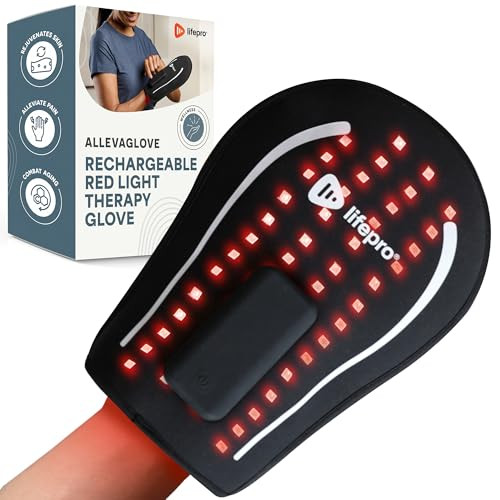 LIFEPRO RED LIGHT THERAPY CORDLESS GLOVE & FOOT WRAP DUAL WAVELENGTHS - BLACK