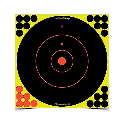 BIRCHWOOD CASEY SHOOT-N-C 12" BULLSEYE PAPER SHOOTING TARGET - BLACK/YELLOW/RED New