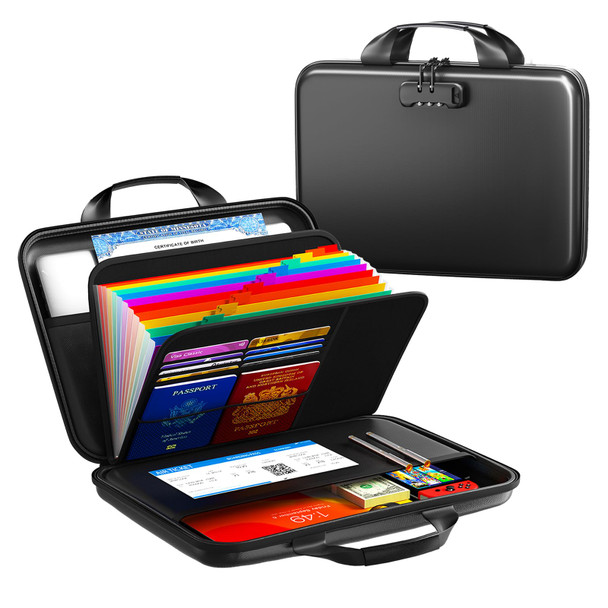 IPYIPY FIREPROOF DOCUMENT ORGANIZER WITH LOCK (SMALL SIZE) - BLACK