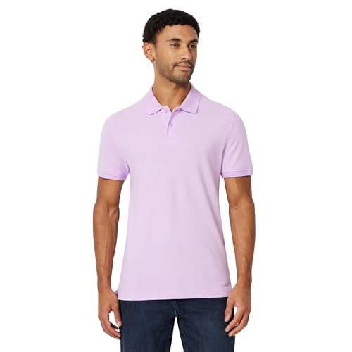 AMAZON ESSENTIALS SLIM-FIT SHORT-SLEEVE COTTON POLO SHIRT SIZE MEN LAVENDER L New