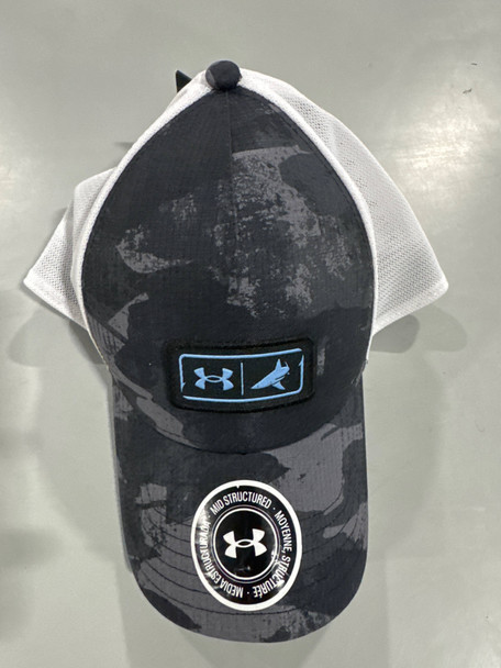 UNDER ARMOUR TRUCKER HAT MENS/HOMMES/HOMBERS - WHITE/GRAY/BLUE - ONE SIZE New