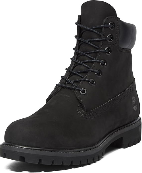 TIMBERLAND MEN'S PREMIUM 6 INCH WATERPROOF BOOT - SIZE: MEN 10 - BLACK NUBUCK