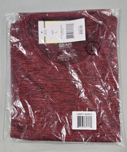 GALAXY BY HARVIC KICK START GEAR MEN'S SHORT SLEEVE CREW NECK TEE - L - RED