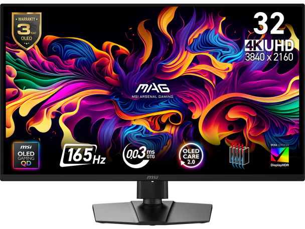 MSI 32 inch (31.5" viewable) UHD 4K 165Hz AMD FreeSync Premium Pro & G-Sync