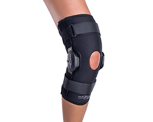 81-07588 DONJOY DELUXE HINGED KNEE WRAPAROUND OPEN 23.5" - 26.5" X-LARGE - BLACK
