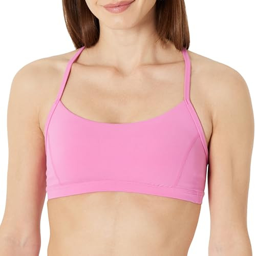 AMAZON ESSENTIALS WOMEN'S ACTIVE Y-TO-BUTTERY LIGHT SUPPORT - M - FLAMINGO PINK New