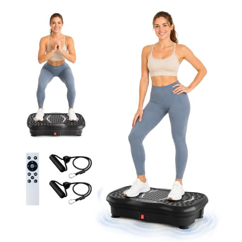 HOPHORSE VIBRATION PLATE VIBRATING FITNESS PLATFORM WEIGHT LOSS - BLACK