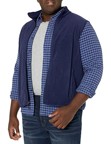 AMAZON ESSENTIALS MEN'S FULL-ZIP POLAR FLEECE INSULATED VEST NAVY MEN M