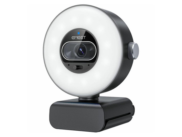 EMEET S600 Light 4K StreamCam with 1/2" Sensor, 0.2S PDAF, 2 Mics, Ring Light