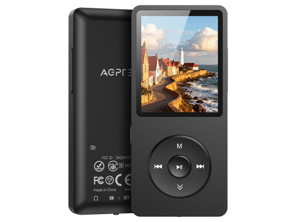 AGPTEK A02PL 64GB MP3 Player, 65 Hours Playback Lossless Sound Music Player,