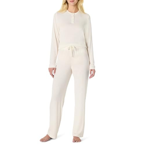 AMAZON ESSENTIALS X SOFIA GRAINGE WOMEN'S LONG SLEEVE HENLEY PAJAMA SET IVORY L New