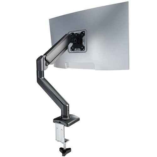 C-MOUNTS SINGLE MONITOR ARM DESK MOUNT，GAS SPRING MONITORS ARM FOR 17-32 - BLACK
