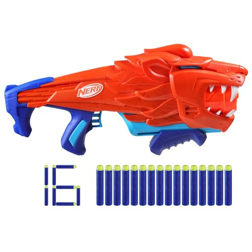 NERF WILD LIONFURY EASY PLAY DART BLASTER 16 ELITE DARTS KIDS AGES 6 UP New