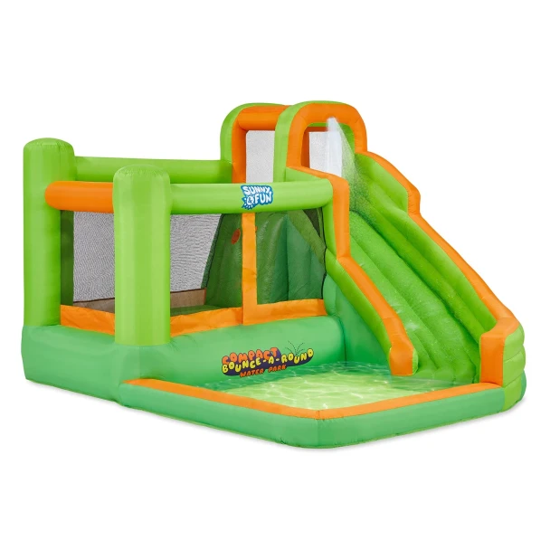 SUNNY & FUN COMPACT BOUNCE-A-ROUND INFLATABLE WATER SLIDE PARK - MULTI