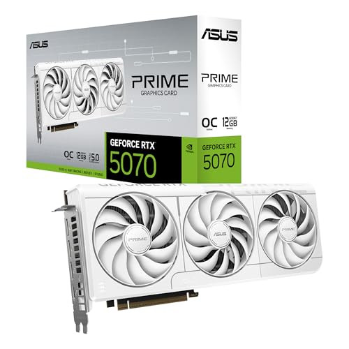 ASUS SFF-READY PRIME NVIDIA GEFORCE RTX 5070 WHITE OC GRAPHICS CARD - WHITE