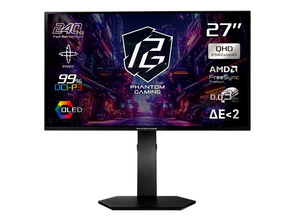 ASRock Phantom Gaming  27 inch QHD 2K 1440P 240Hz AMD FreeSync Premium 0.03ms