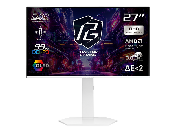 ASRock Phantom Gaming  27 inch QHD 2K 1440P 240Hz AMD FreeSync Premium 0.03ms