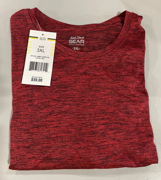 GALAXY BY HARVIC KICK START GEAR MEN'S SHORT SLEEVE CREW NECK TEE - 3XL - RED New