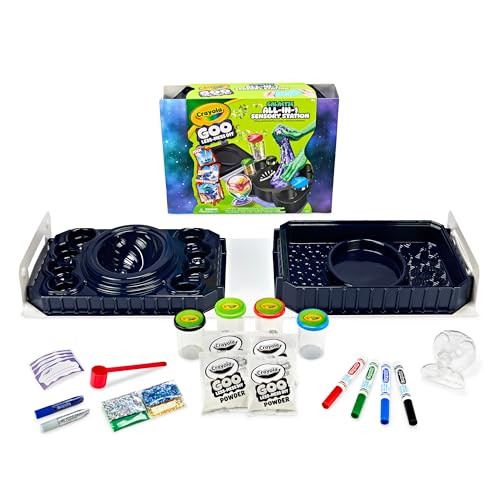 CRAYOLA GOO ALL-IN-1 SENSORY STATION, GALACTIC SLIME MAKING KIT, AGES 6+