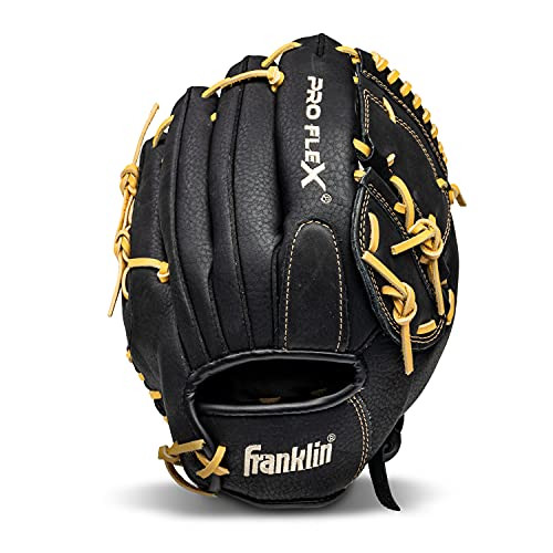 FRANKLIN SPORTS BASEBALL GLOVE PROFLEX ADULT SOFTBALL GLOVE 12" - BLACK/CAMEL New