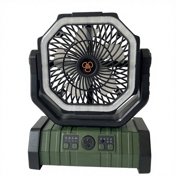 GENERIC 20000MAH PORTABLE RECHARGEABLE FAN,LED LIGHT USB FAN POWERBANK - GREEN