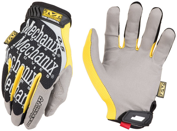 MECHANIX WEAR ORIGINAL HIGH DEXTERITY 0.5MM GLOVES - SIZE: MEN S - YELLOW/GRAY