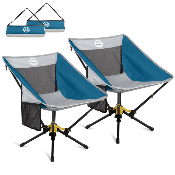 ADSMART PORTABLE CAMPING CHAIR LIGHTWEIGHT FOLDING CHAIR FOR CAMPING - BLUE