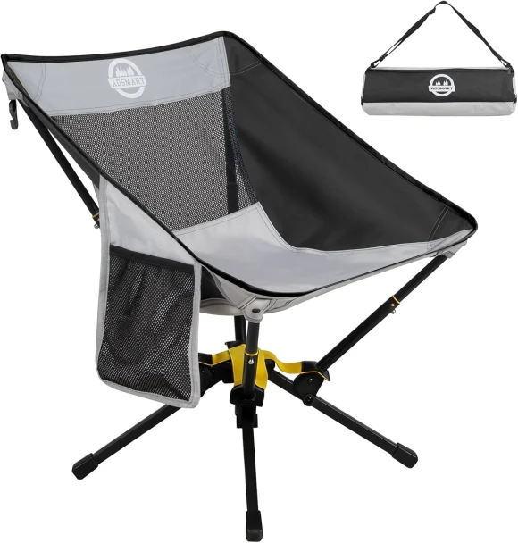 ADSMART PORTABLE CAMPING CHAIR LIGHTWEIGHT FOLDING FOR CAMPING MEDIUM - BLACK