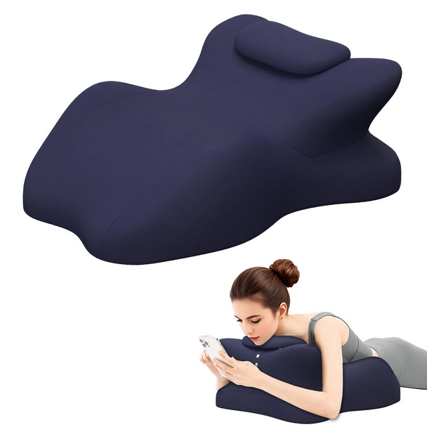 COMFORSHARE HOME MEMORY FOAM ERGONOMIC WEDGE PILLOW PRONE SLEEPING - BLUE
