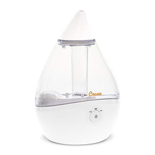 CRANE DROPLET ULTRASONIC SMALL AIR HUMIDIFIERS EE-5302CW - CLEAR AND WHITE
