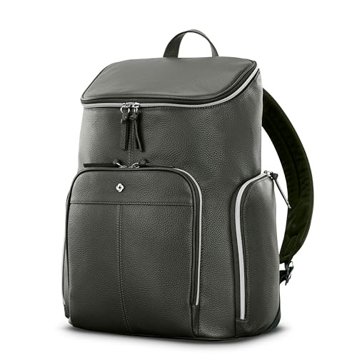 SAMSONITE MOBILE SOLUTION 2 LEATHER DELUXE BACKPACK - OLIVE