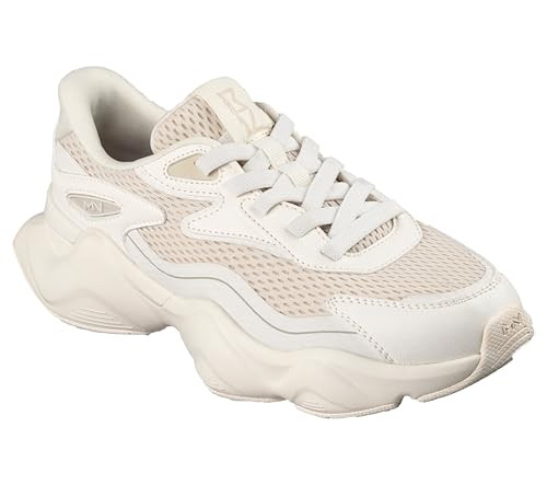 Skechers Womens Street Wave Sneaker Memory Foam Lux, Slip-ins, Size 7, Off White