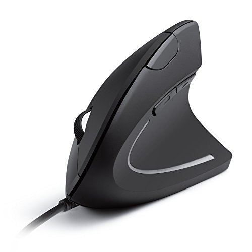 ANAY USB WIRED VERTICAL MOUSE ERGONOMIC DESIGN 5 BUTTONS DPI A7851 - BLACK