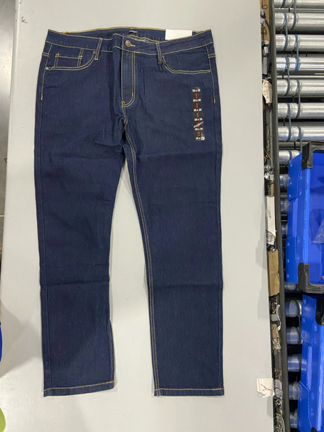 BLU ROCK MEN'S DENIM STRETCH SLIM FIT FLEX JEANS - SIZE: MEN 36X30 - DARK WASH New