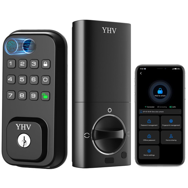 YHV KEYLESS ENTRY SMART DOOR LOCK CODE FINGERPRINT KEYPAD DEADBOLT LOCK - CA-02