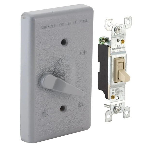 BELL HUBBELL 5121-0 TOGGLE SINGLE POLE 125V, 15A SWITCH, 1-GANG - GRAY New