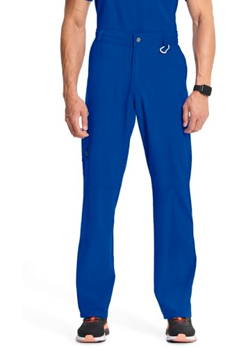 CHEROKEE INFINITY MEN SCRUB PANTS 6 POCKETS TAPERED LEG SIZE L GALAXY BLUE New