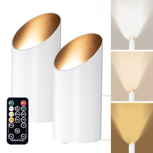 Brightown Floor Can Lights 2 Pack LED Uplight Lamp Spotlights, Remote, Timer