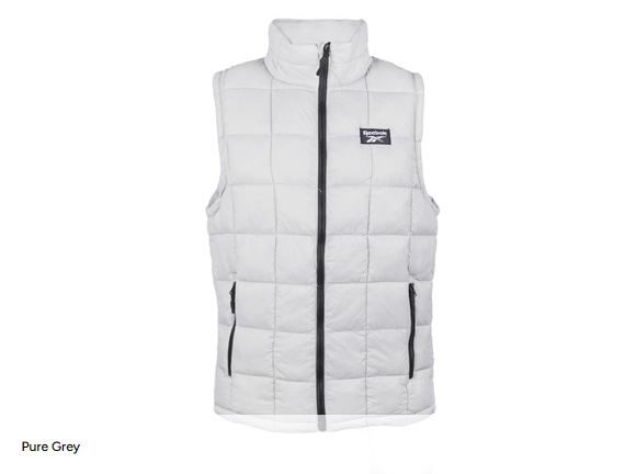 REEBOK MEN'S GLACIER SHIELD VEST- SIZE: MEN LARGE - PURE GRAY New