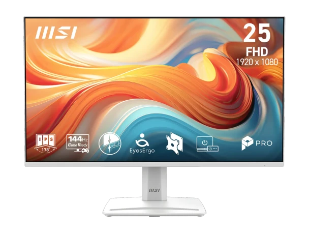 MSI PRO MP251W E14A 25" IPS FHD Monitor - 144Hz, Adaptive-Sync, HDR Ready, VESA