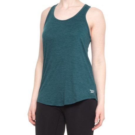 REEBOK VITAL MARLED TANK TOP WOMEN, SIZE L - DEEP TEAL HEATHER New