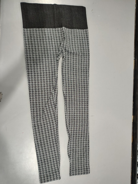 SHOSHO WOMEN'S LEGGINGS HIGH WAISTED CROP ACTIVEWEAR SIZE: M/L GRAY HOUNDSTOOTH