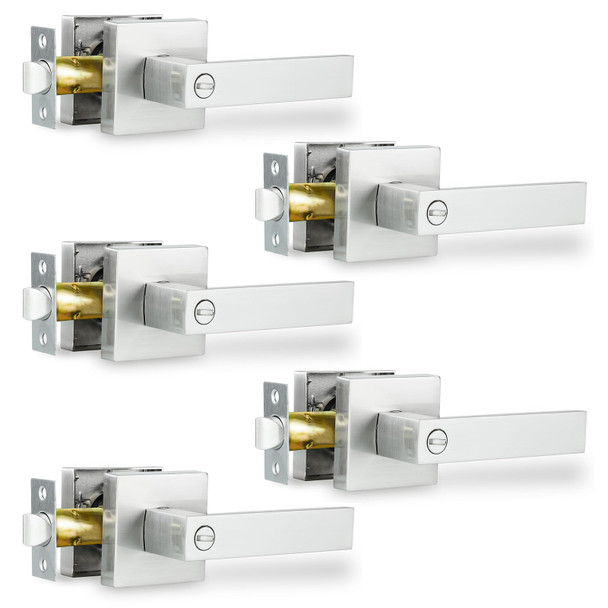 RAZCC Privacy Interior Door Handle, 5 Pack Heavy Duty Door Lever for Bathroom