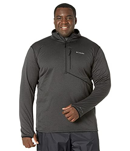 COLUMBIA BIG & TALL PARK VIEW FLEECE 1/2 ZIP SIZE MEN M - BLACK HEATHER New