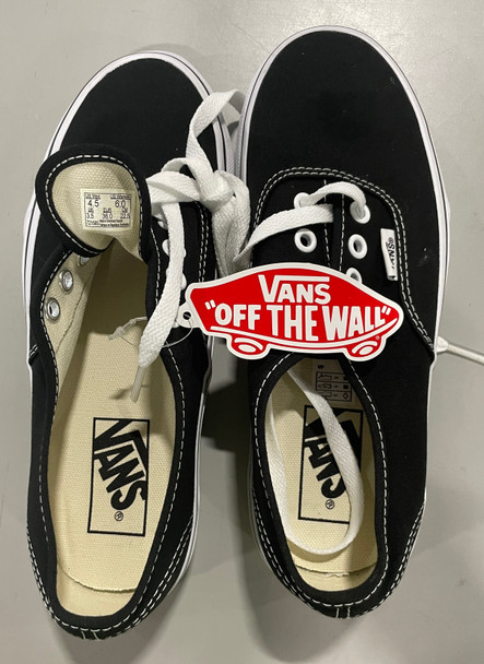 VANS - AUTHENTIC UNISEX SHOES - SIZE: MEN 4.5 WOMEN 6.0 - BLACK /WHITE New