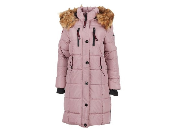 CANADA WEATHER GEAR WOMEN'S LONG PUFFER FAUX FUR SIZE: WOMEN SMALL - DUSTY ROSE New