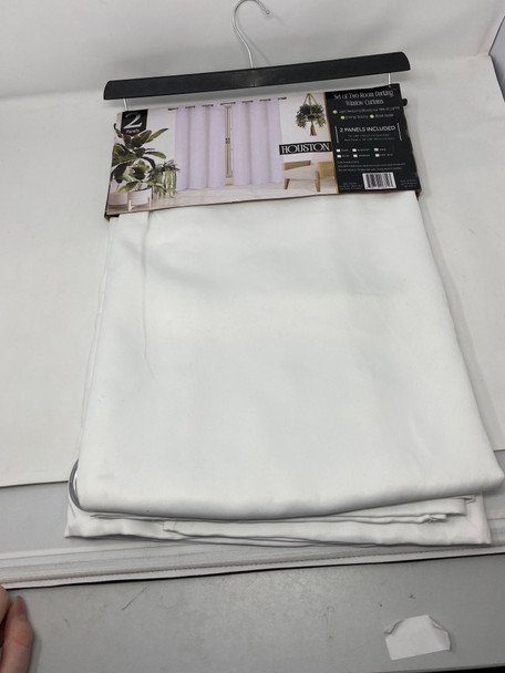 SALLY TEXTILES HOUSTON SOLID BLACKOUT WINDOW PANEL - WHITE New