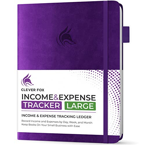 CLEVER FOX INCOME & EXPENSE TRACKER LARGE – ACCOUNTING & BOOKKEEPING - PURPLE New