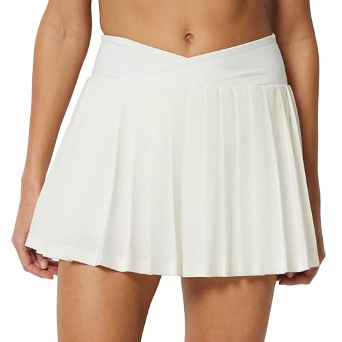 AMAZON ESSENTIALS WOMEN'S PERFORMANCE WOVEN PLEATED TENNIS SKORT WHITE M New